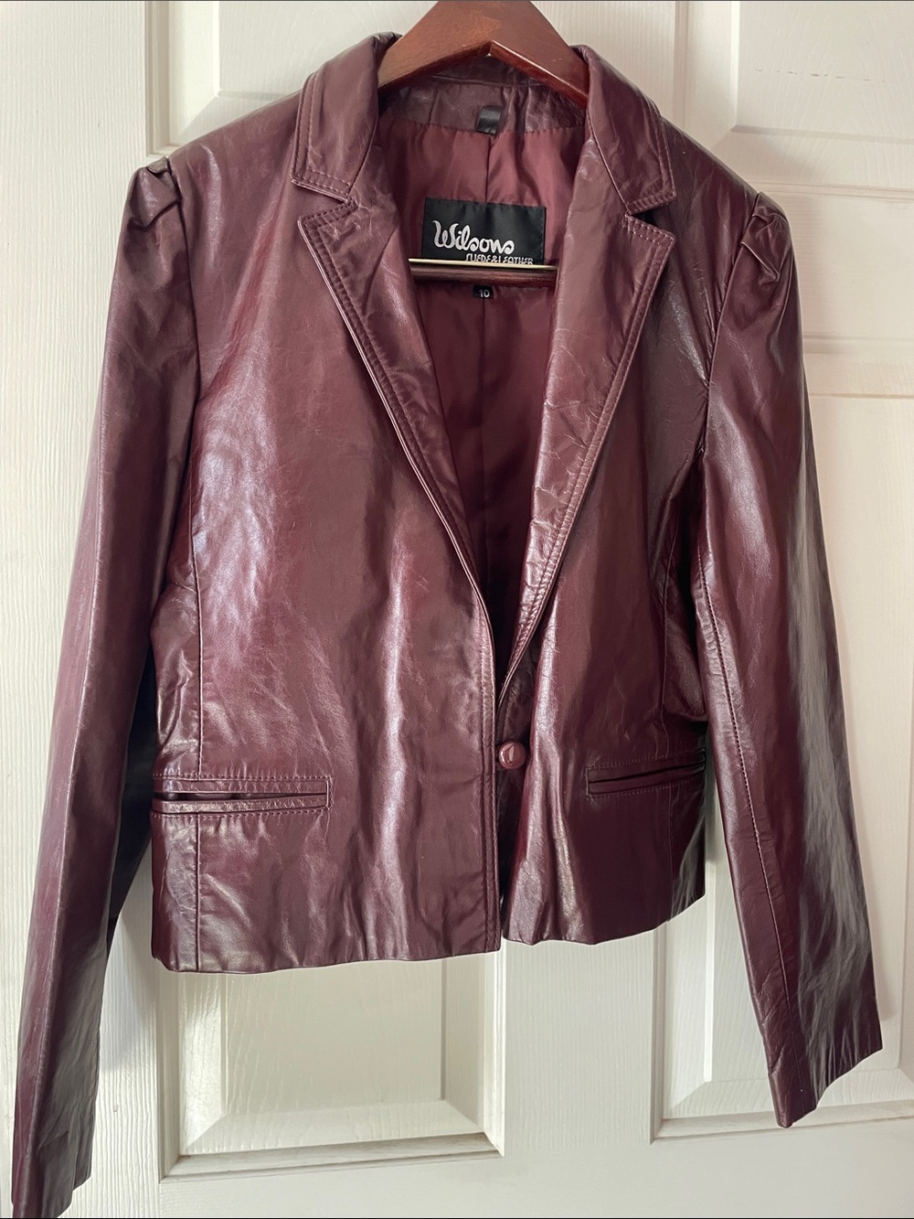 VTG WILSON WINE LEATHER JACKET
